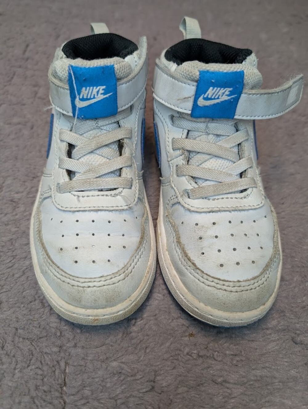 Youth Nike Court Borough Mid White/Blue (CD7784-012) - Size 10C